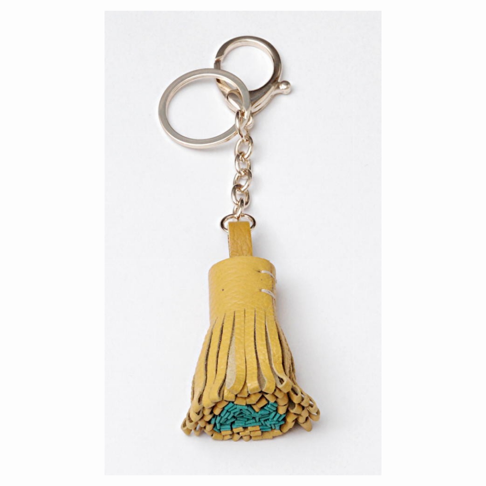 LEATHER TASSELS WITH CLIP AND KEYRING - , MADE IN ITALY  HANDBAGS