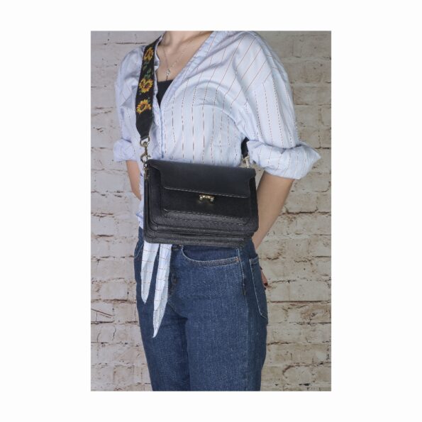 SANDRA CROSSBODY BAG WIDE STRAP by Bellini. Made in Italy.